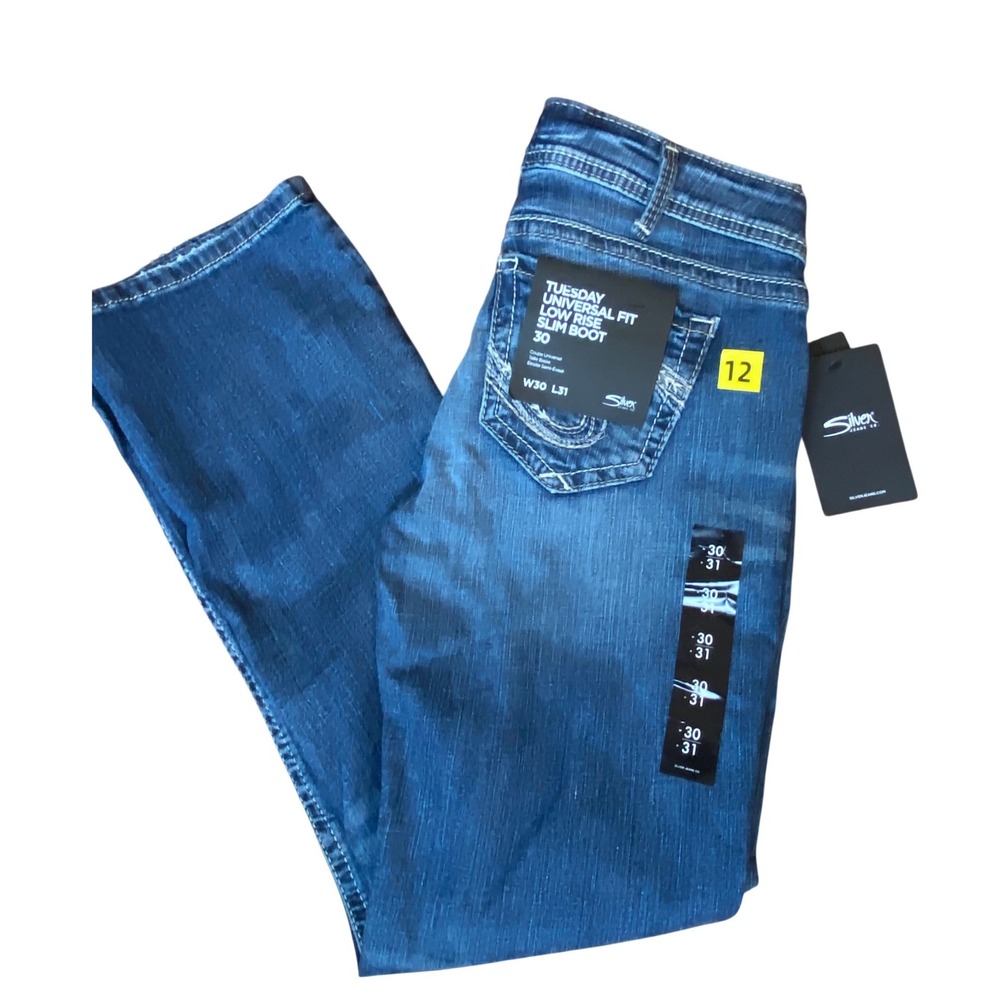 Silver Jeans Co Tuesday Universal Fit Low Rise Slim Bootcut Jeans‎ W30 L31 NWT